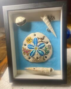 Princess – Framed Sand Dollar Art with Natural Shell Accents