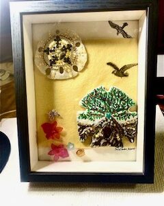 Life – Framed Sand Dollar Art with Natural Shell Accents
